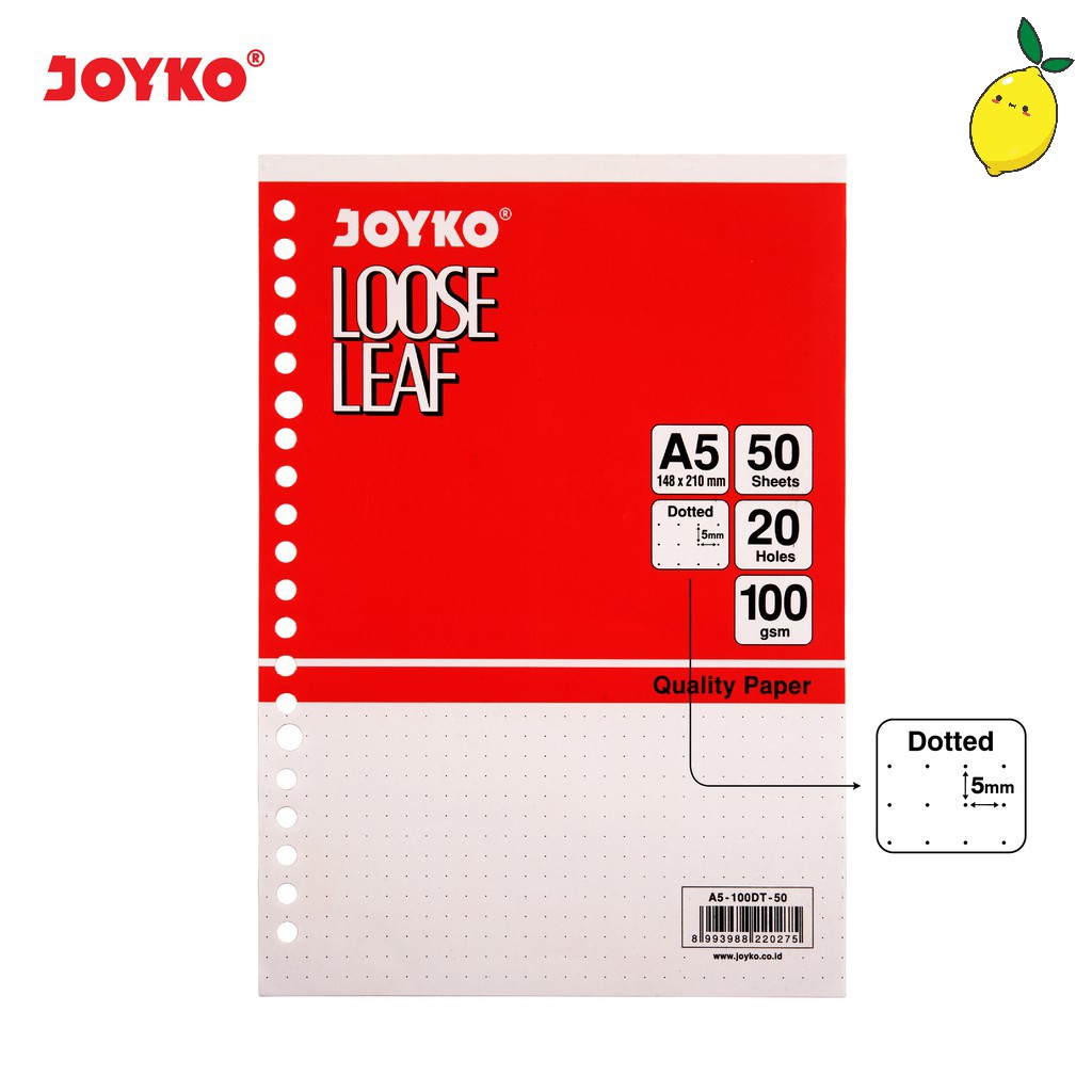 

Loose Leaf Refill Kertas File Binder Joyko A5 Dotted - 50 Lembar