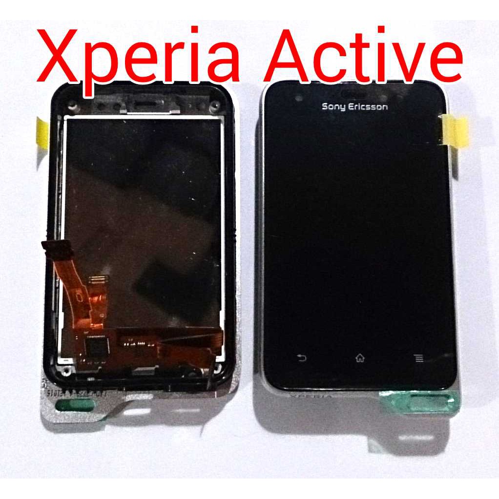Original LCD plus TouchScreen plus Frame depan - Sony Xperia Active - ST17i - ST17.