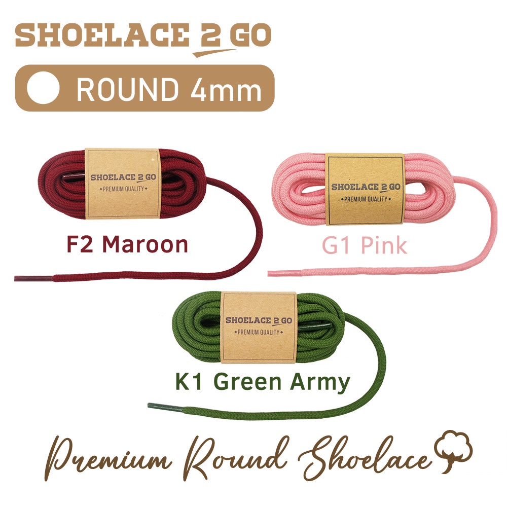 SHOELACE 2 GO PREMIUM TALI SEPATU BULAT ROUND - SR4 - 140CM - 4MM