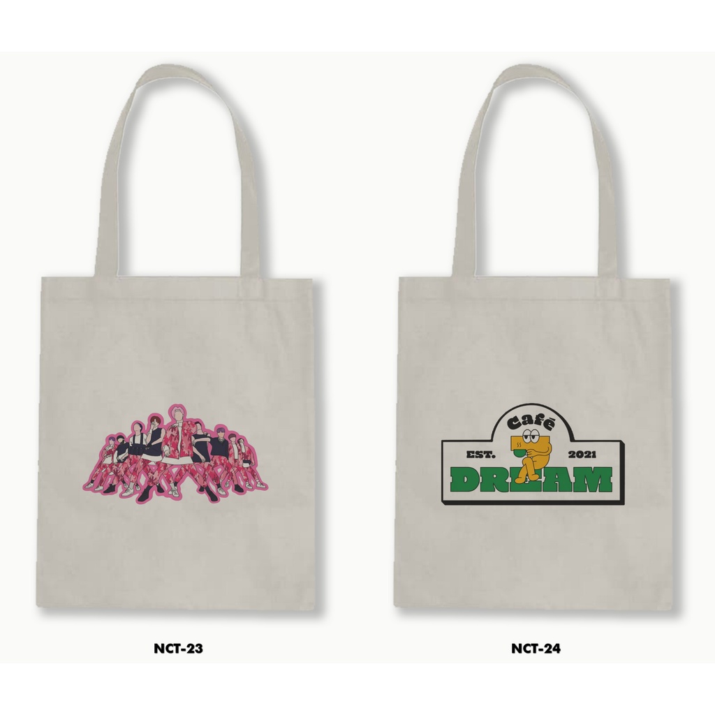 Tas Tote Bag Resleting Kanvas/Blacu  - Nct / Kpop 02