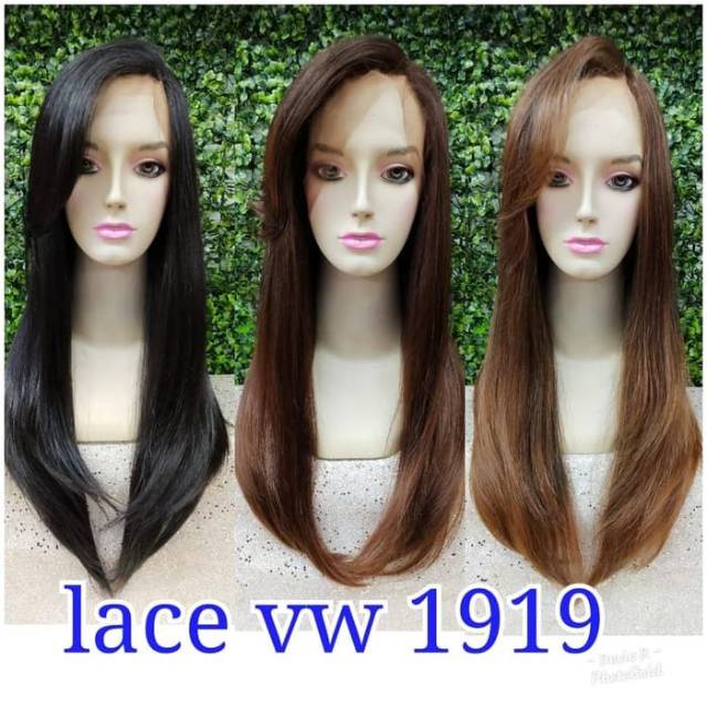 RAMBUT PALSU WIG WANITA WIG PANJANG LURUS TEBAL WIG CEWEK KOREA NATURAL RAMBUT ASLI 1919