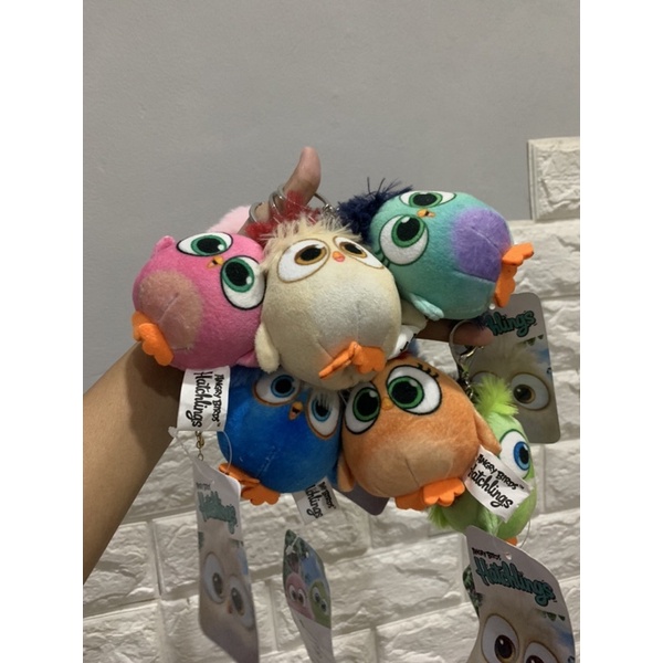 Keychain Angry Birds Hatchlings Plush Original (Gantungan Kunci Hatchlings Pompom)