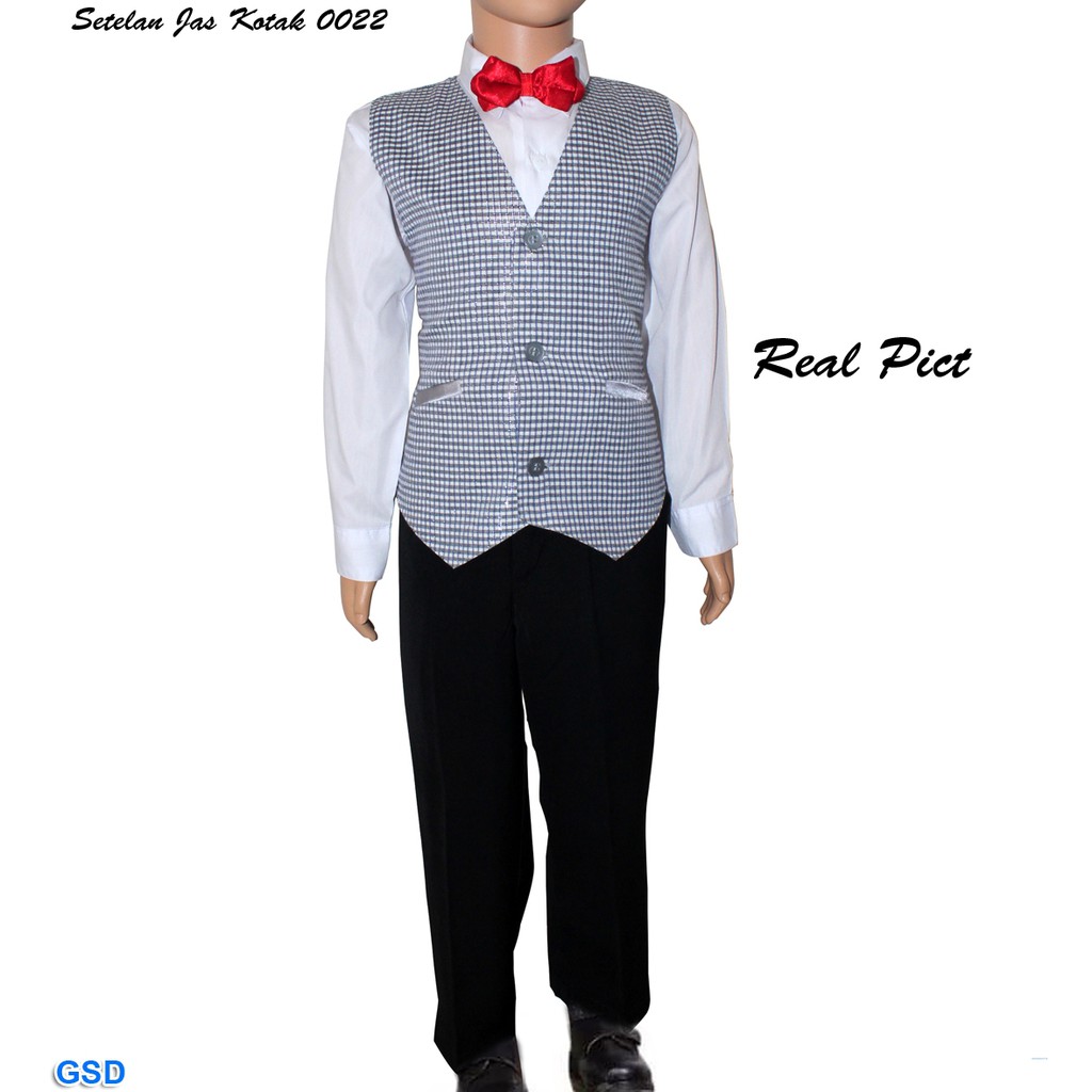 Setelan Jas kotak 0022/Setelan tuxedo jas formal anak cowok/ laki laki 2- 8 tahun