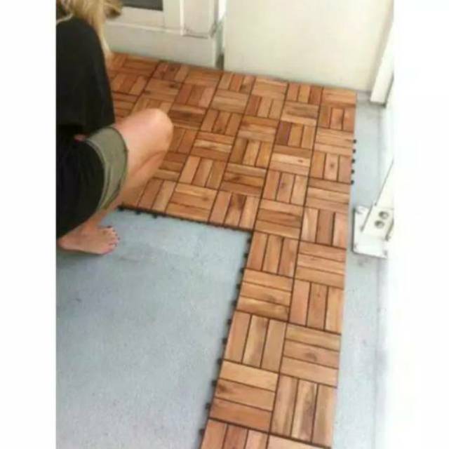 lantai kayu jati bongkar pasang 30cmx30cm | Shopee Indonesia