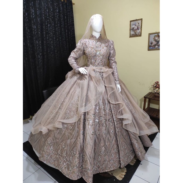 NEW  BARBIE MEWAH CANTIK MODEL BELIMBING PREMIUM  BEREKOR/BAJU PENGANTIN MODERN/GAUN WEDDING