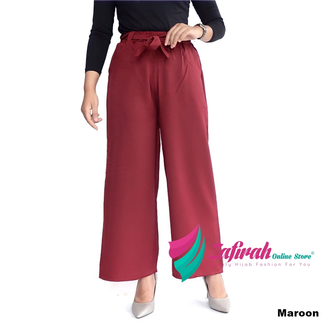 Celana Wanita Kulot Panjang Bahan Moscrepe Pinggang Karet-8