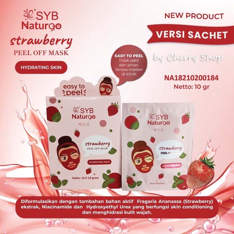 [10GR] [BPOM] SYB NATUR90 Peel Off Mask Goat milk | Diamond | Gold | Charcoal Naturgo | Chocolate | Green Tea | Aloe Vera | Strawberry | Acne Jerawat Masker Wajah (✔BPOM) 10gr