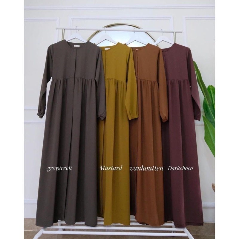 (MGA) GAMSI DIBANA REMPEL DAILY BUSUI WANITA DRESS MOSCREPE