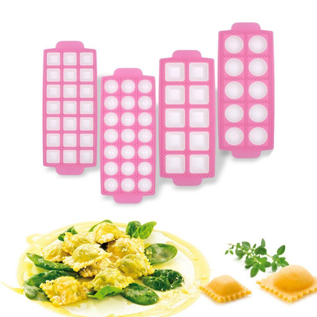 [Elegan] Ravioli Maker Nyaman DIY Panggang Gadget Kualitas Bulat/Persegi Food Grade Pasta Attachment