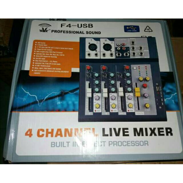 Mixer audio 4 channel plus usb