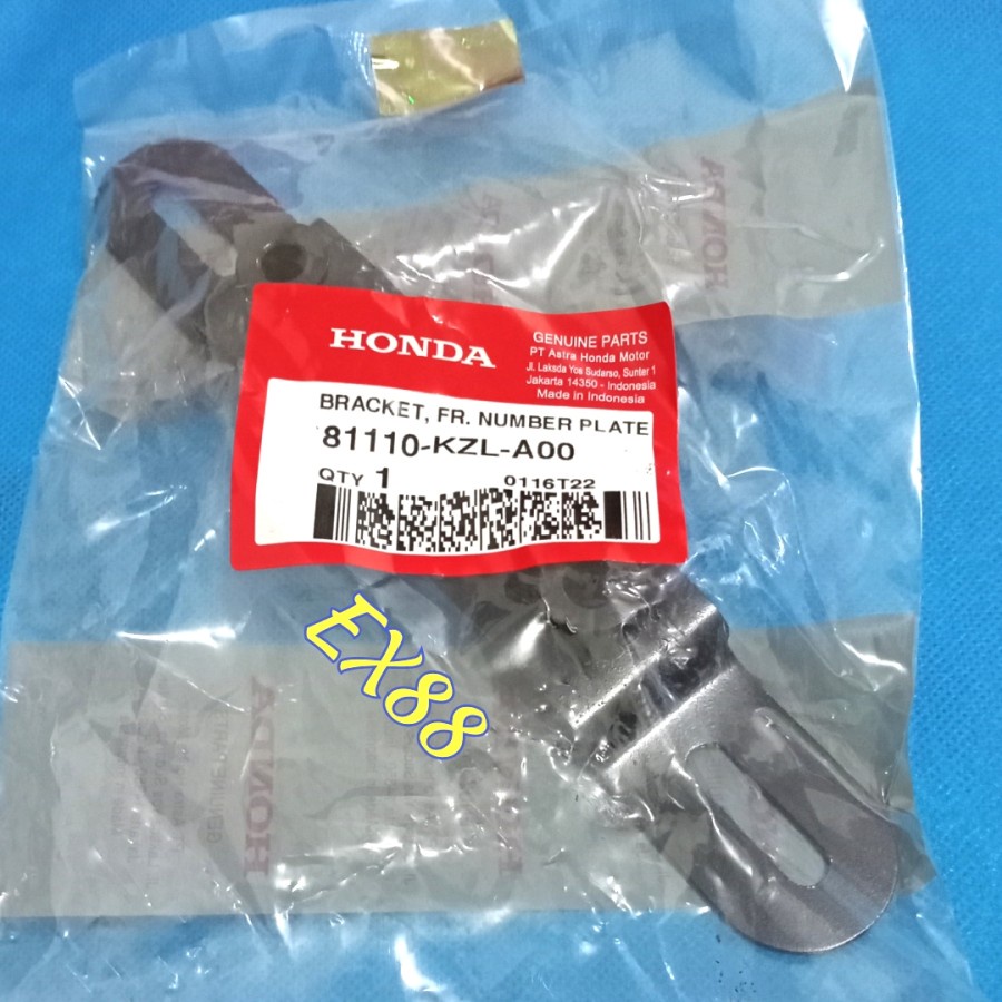 STANG / DUDUKAN / BRACKET PLAT NOMOR DEPAN BEAT FI / BEAT POP / SPACY ORIGINAL AHM ASLI 81110-KZL-A0