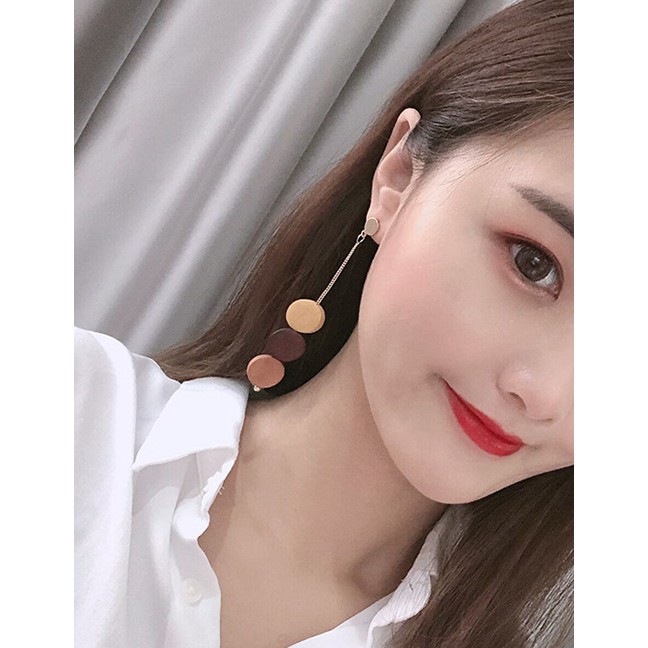 LRC Anting Tusuk Fashion Chain Wood Stitch Earrings D59768