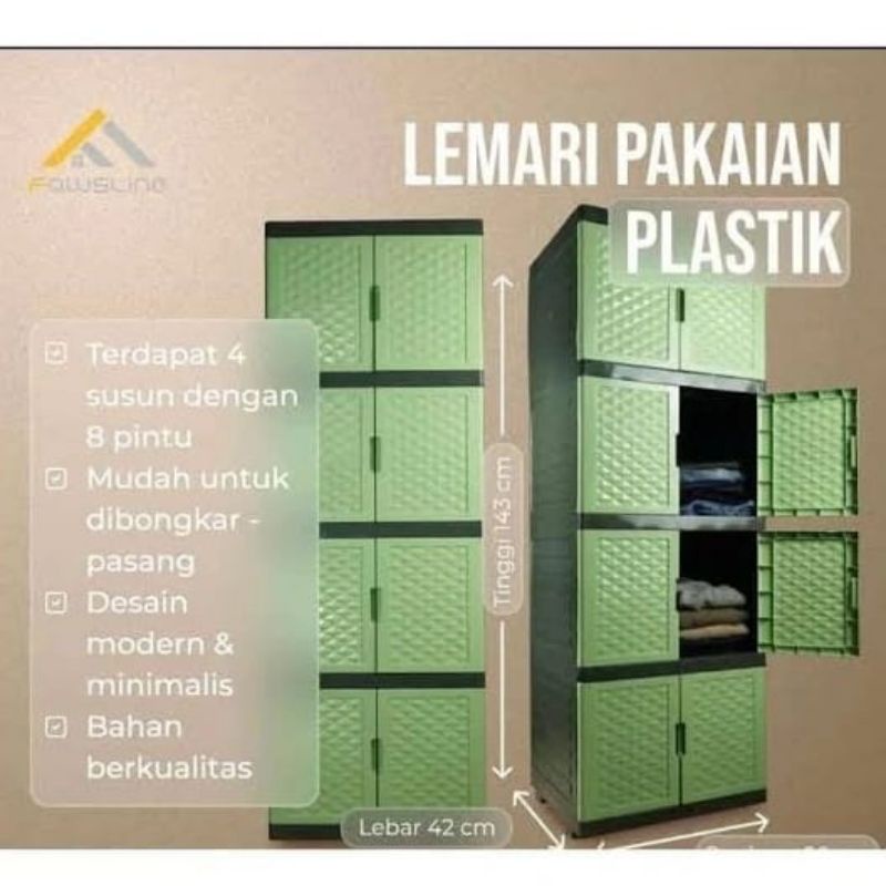 lemari pakaian 4 susun/lemari pakaian/lemari pakaian plastik 4 susun