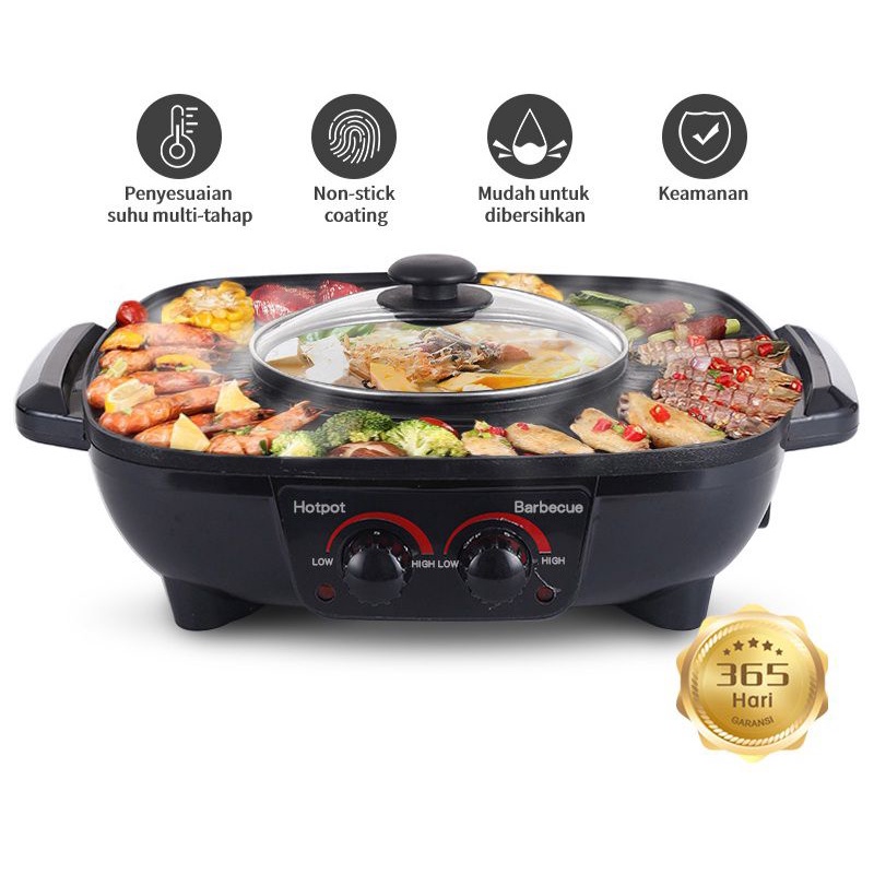 teflon elektrik double kontrol ganda listrik memanggang ikan daging jagung bakar pemanggang electric