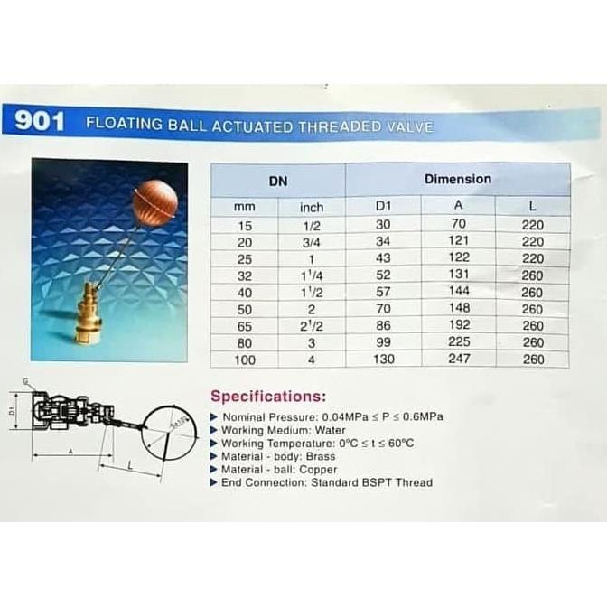 Pelampung - Tandon Air 2 Inch Merk Yuta / Floating Valve 2" Inch