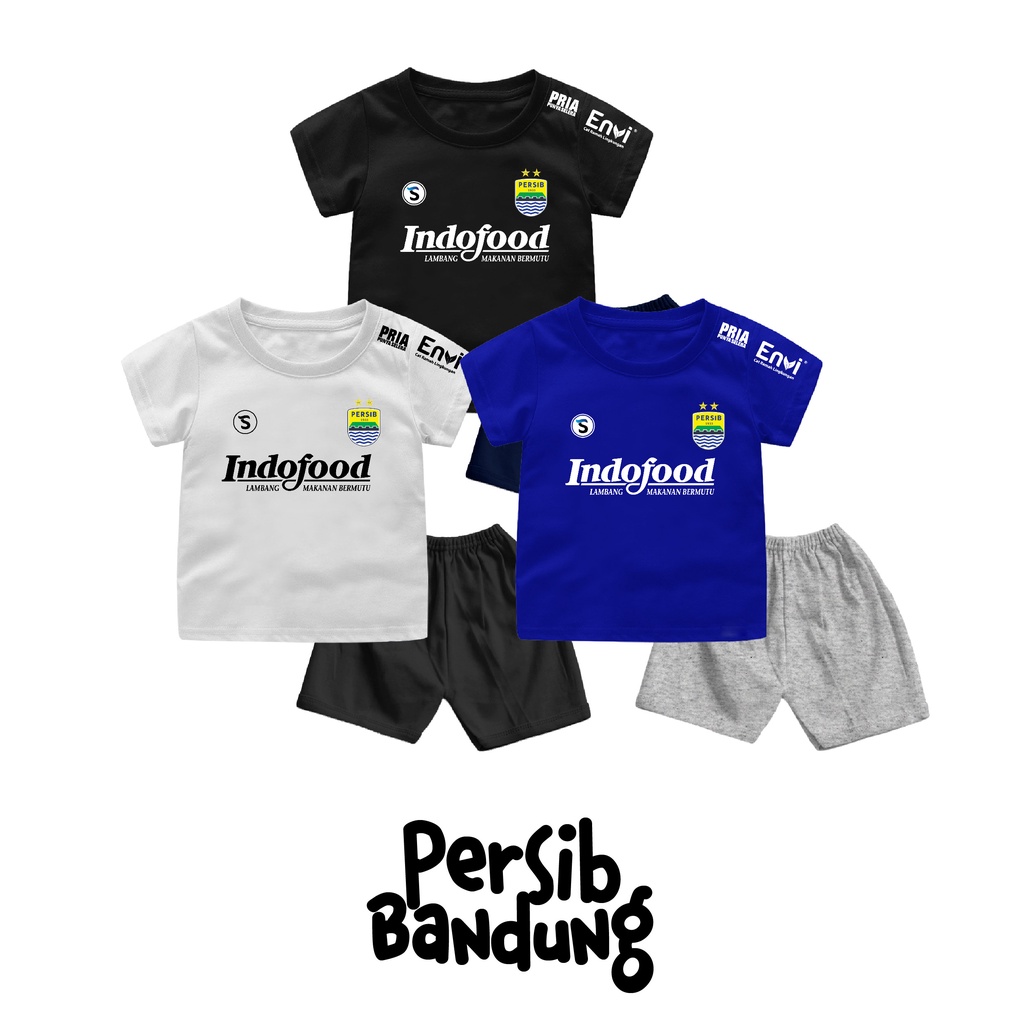 Setelan Kaos Bola Liga Indonesia Untuk Bayi dan Anak Bahan Katun Combed 30s Lembut dan Nyaman