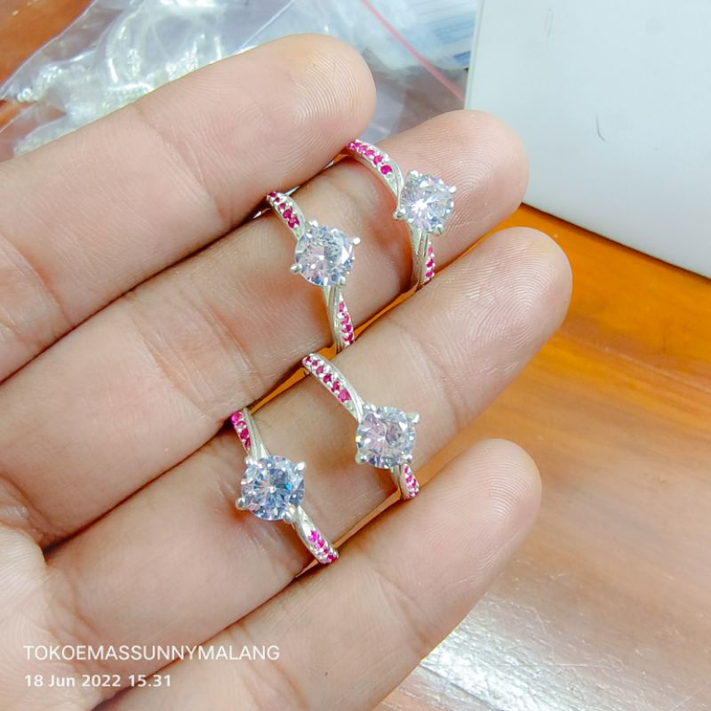 CINCIN SOLITAIRE PERAK ASLI 925 DEWASA