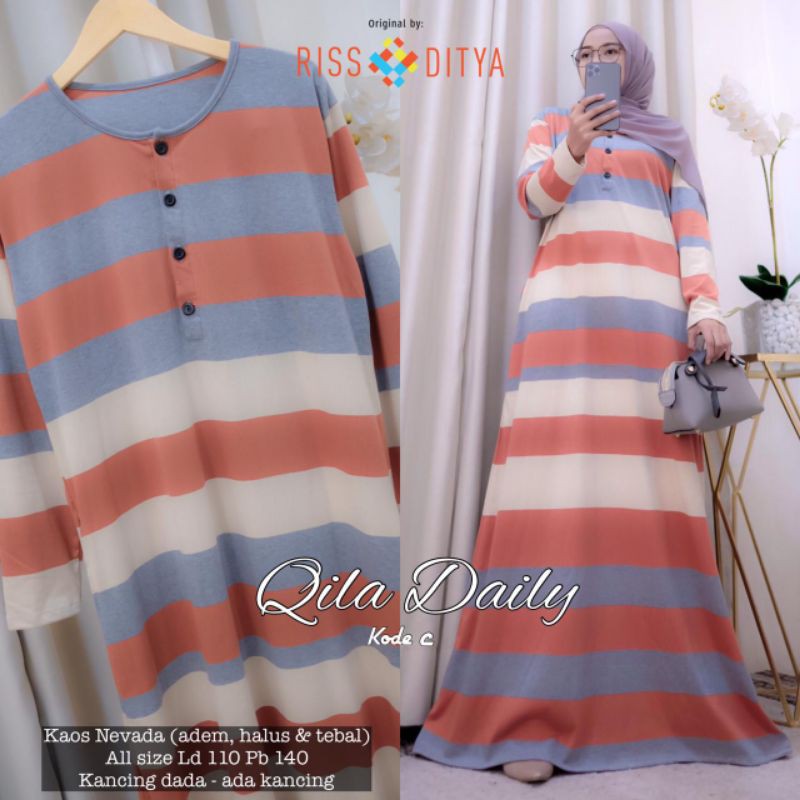 GAMIS WANITA/GAMIS KATUN/GAMIS GARIS GARIS/ GAMIS SABYAN