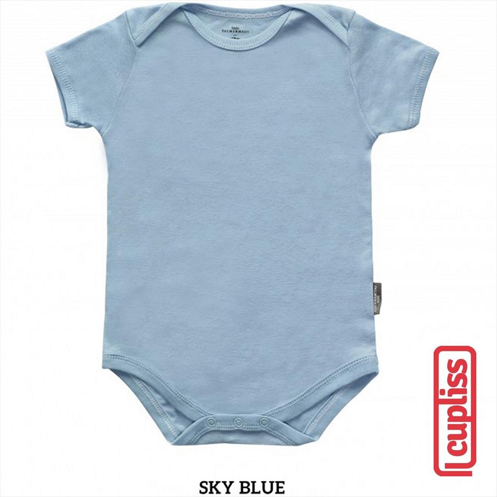 Sky Blue Little Palmerhaus Everyday Bodysuit Short Sleeve Jumper