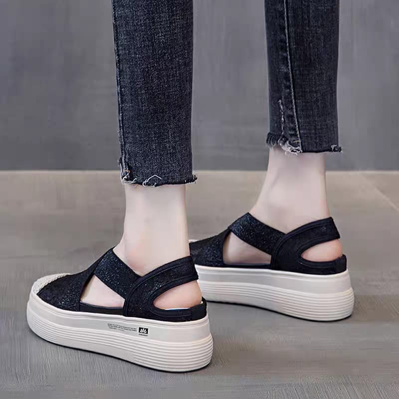 COD POS H-18 Sepatu Sandal Wedges Fashion Wanita Korea Style Import Premium