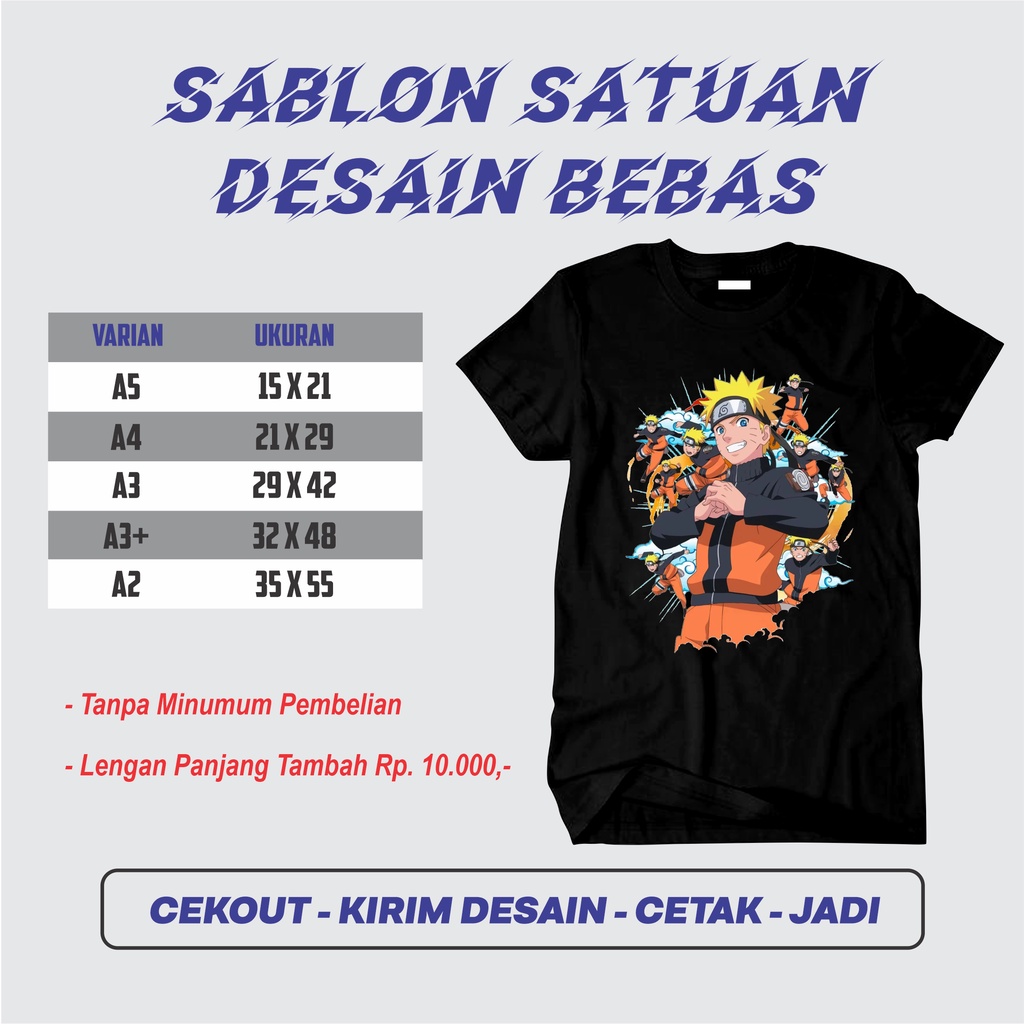 SABLON KAOS DTF CUSTOM SATUAN DESAIN BEBAS A2, A3, A4 | FULL WARNA TANPA MINIMUM PEMBELIAN | JASA SABLON SATUAN DTF FULL WARNA