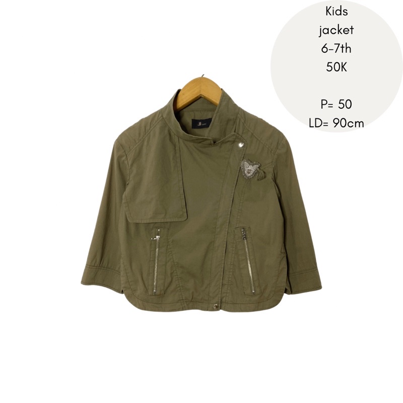 jaket anak hijau army second bekas preloved