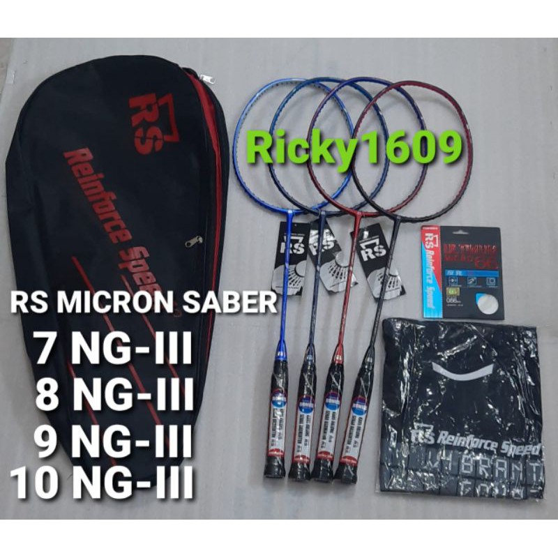 RAKET BADMINTON RS MICRON SABER 7 NG-III / M SABER 8 NG-III / M SABER 9 NG-III / M SABER 10 NG-III