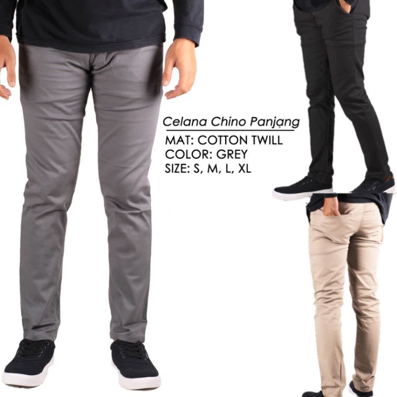 AUTHENTIC Celana Panjang Pria Cowok Chinos Pants Slimfit Non Stretch Reguler Celana Panjang Formal  Basic Style Kerja Harian 5 Varian