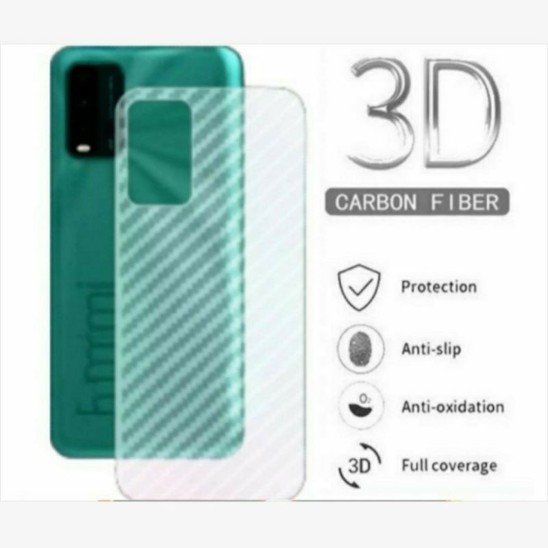 Anti Gores Skin Karbon Belakang Xiaomi Mi10 / Mi Note 10 Pro Screen Guard Protector Carbon