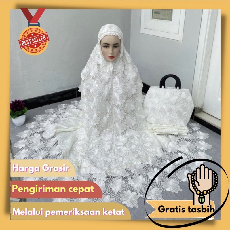 MUKENA DEWASA PRASA SWAROVSKI ALIA SUTRA PARIS SWAROVSKI/ MUKENAH/ MUKENA MURAH/ MUKENA JUMBO/ MUKEN