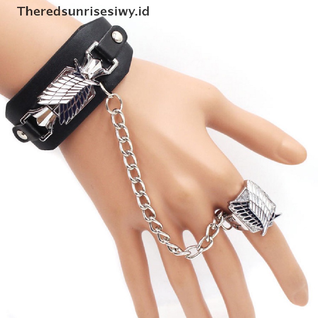 Gelang Dan Cincin Jari Desain Amine Attack On Titan Untuk Alat Peraga Cosplay