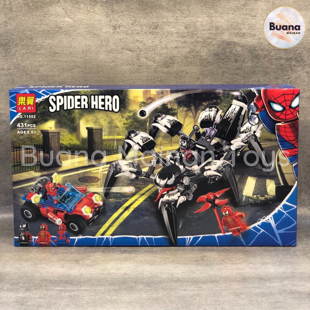 BRICKS LARI SPIDERMAN VENOM CRAWLER 11502 SUPER HERO FIGHT MAINAN EDUKASI ANAK BLOCKS BLOCK BALOK