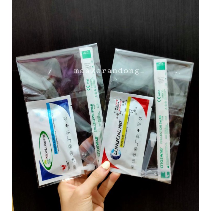 (ECER) Rapid Test Antigen Lungene Merah Biru / Alat Tes Rapid Swab Antigen Clungene Mandiri