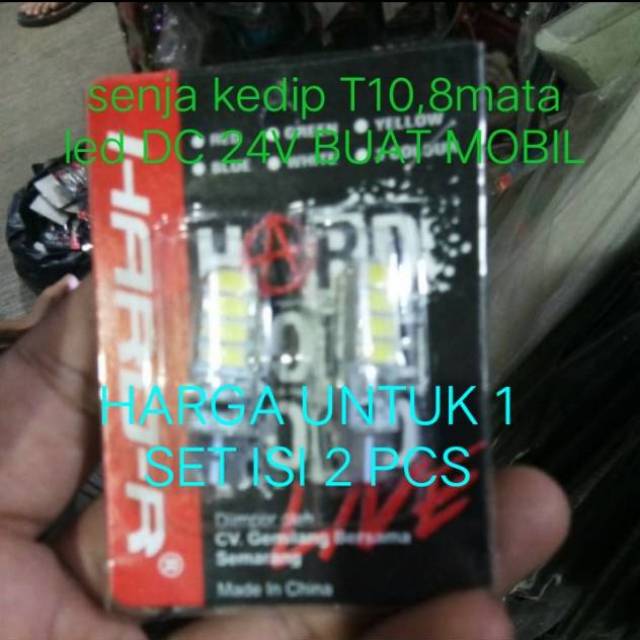 Lampu led 8 mata senja seri kota bamper mode T10 Dc 24V untuk Mobil aki 24v FLASH KEDIP KEDIP STROBO