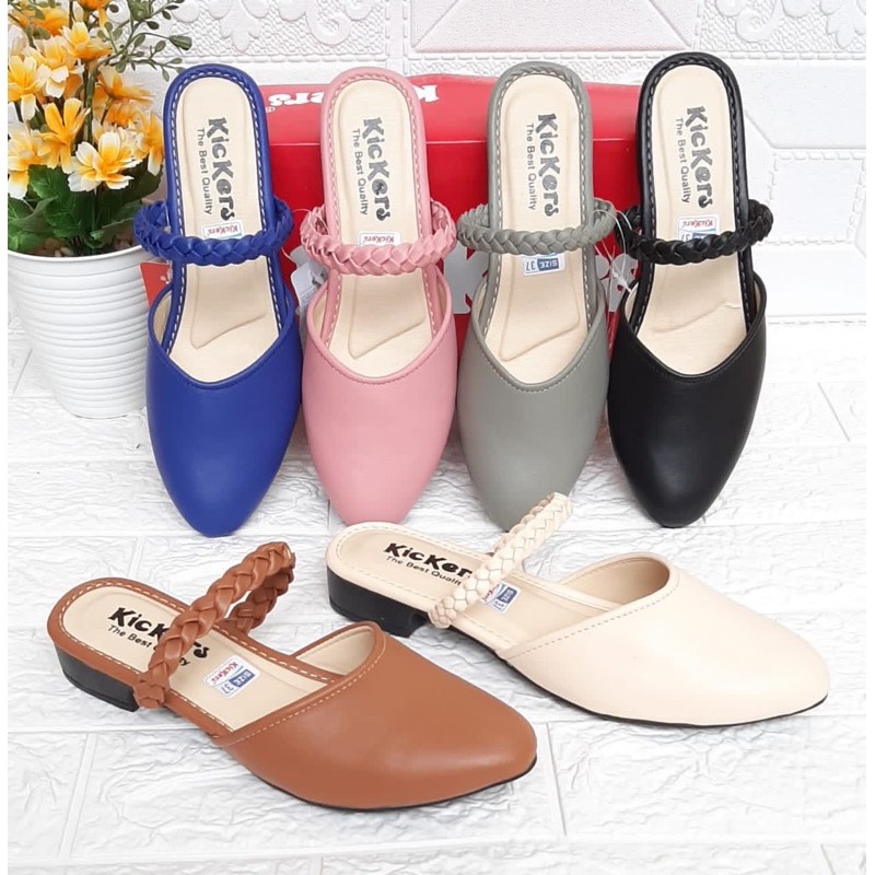 SENDAL KICKERS SLOP WANITA WEDGES TALI KEPANG BEST SELLER