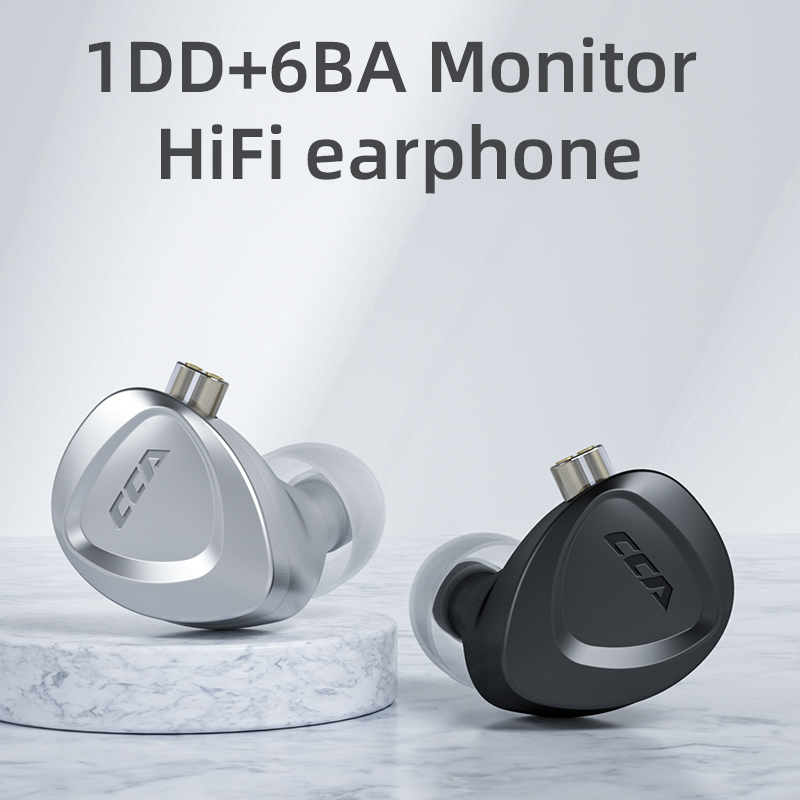 Cca Ckx 1d + 6ba Headset Earphone In-Ear Hybrid Driver Hifi Noise Canceling Untuk Sport / Gaming