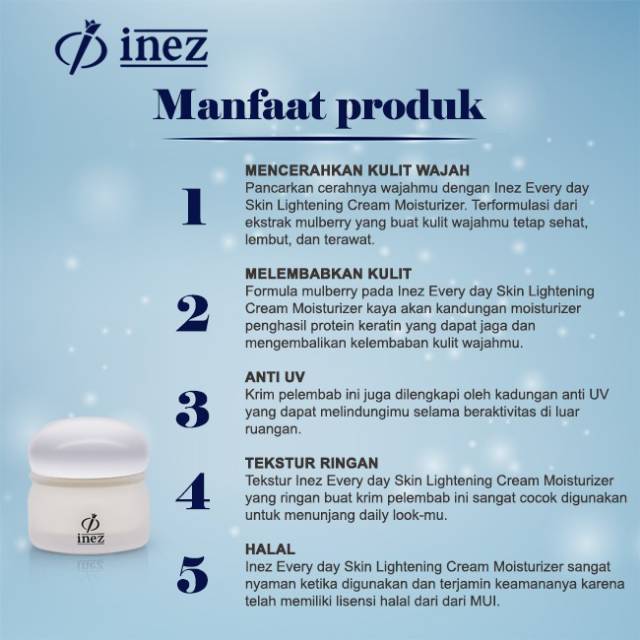 ❤️GROSIR❤️ INEZ Everyday Skin Lightening Moisturizing Cream