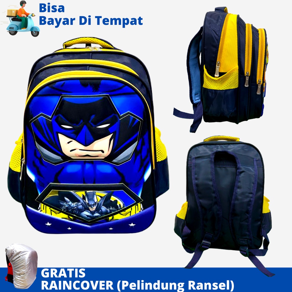 Tas Ransel Anak Karakter Superhero DSTR-1615 Ukuran SD Tas Anak Cowok Tas Anak SD