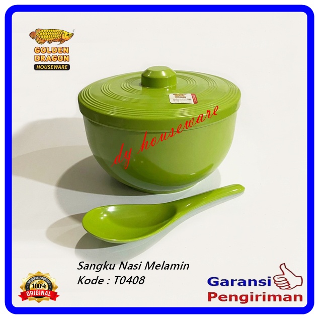 Sangku Nasi Tempat Nasi + Sendok Melamin Golden Dragon T0408