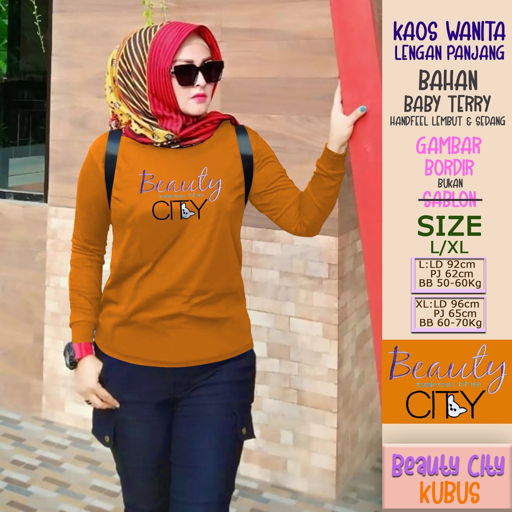 CENOA Kaos Wanita Lengan Panjang  / Kaos Sweatshirt / Atasan Wanita / Atasan Wanita Lengan Panjang-KUBUS BEAUTY