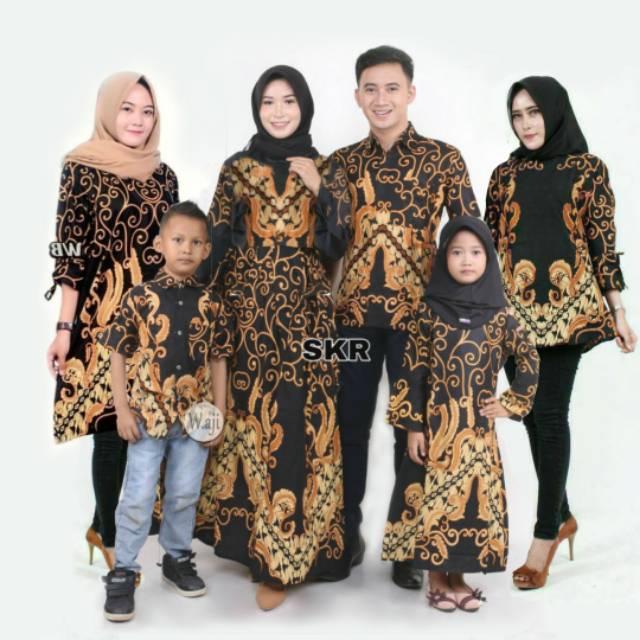 Batik Couple Keluarga Sania Ruffle Ori Ndoro Jowi Dnt Ulir Kuning