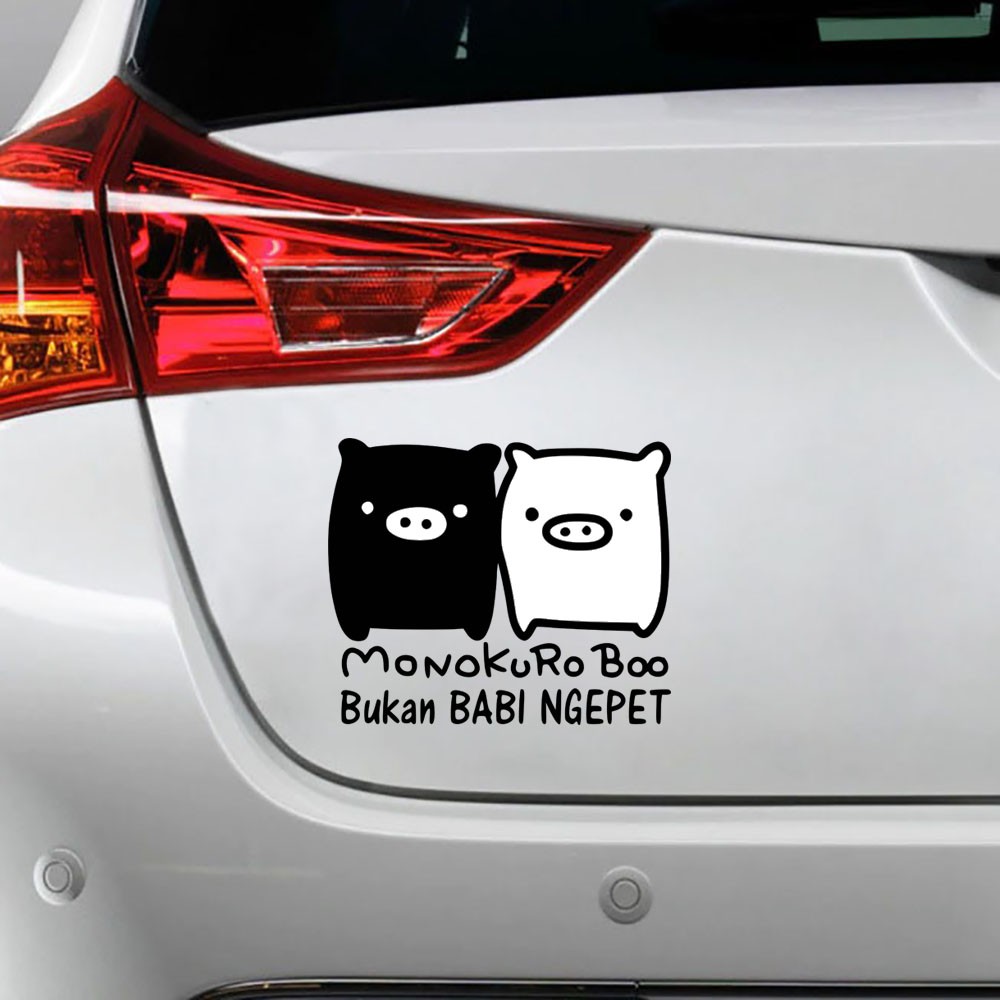 Sticker Mobil Cutting Vinyl Monokuro Boo Bukan Babi Ngepet