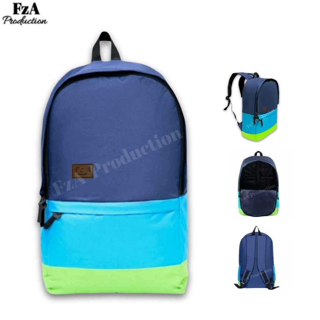 Tas Ransel Gendong Laptop Distro Sekolah Kuliah Pria Wanita Black Murah Original FzA BUY 1 GET 2