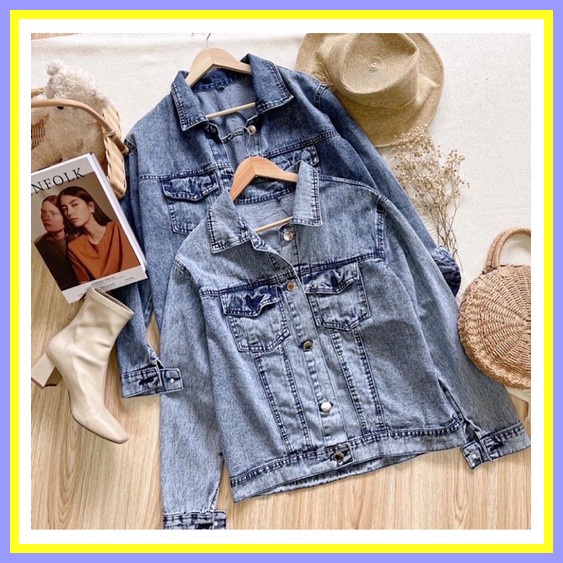 Jaket Jeans Premium  Jaket Levis Jaket Cewek Jaket Jins Oversize Lepis Oversize Crop Wanita Jumbo Ov