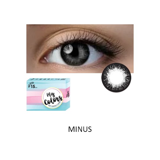 SOFTLENS MINUS DAN NORMAL OMEGA MY COLORS BLACK 15mm (0.00 sd -6.00) GRATIS TEMPAT SOFLEN