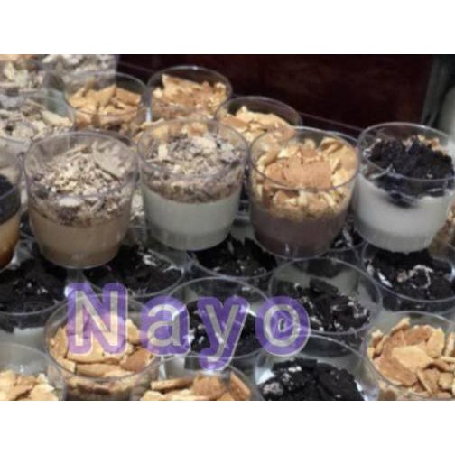 ➧ Cup puding bening (50pc)/ Cup plastik 150ml/ Cup jelly merpati bahan PS ♣