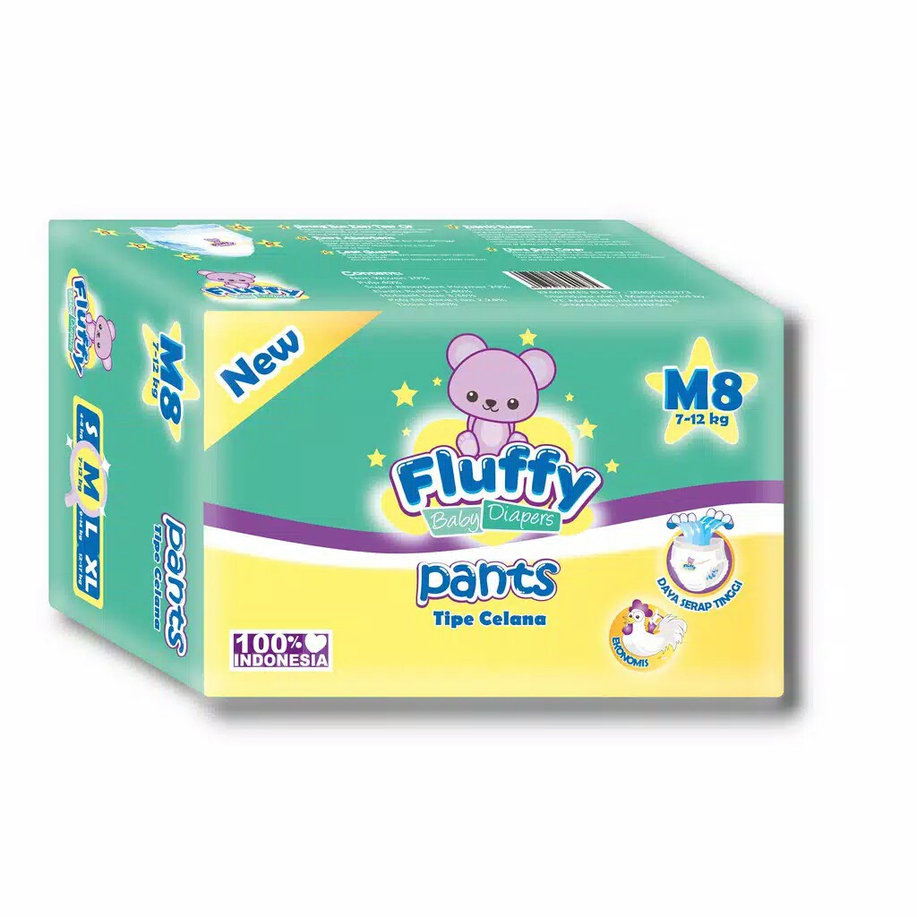 Pampers Fluffy Popok Bayi Tipe Celana M8