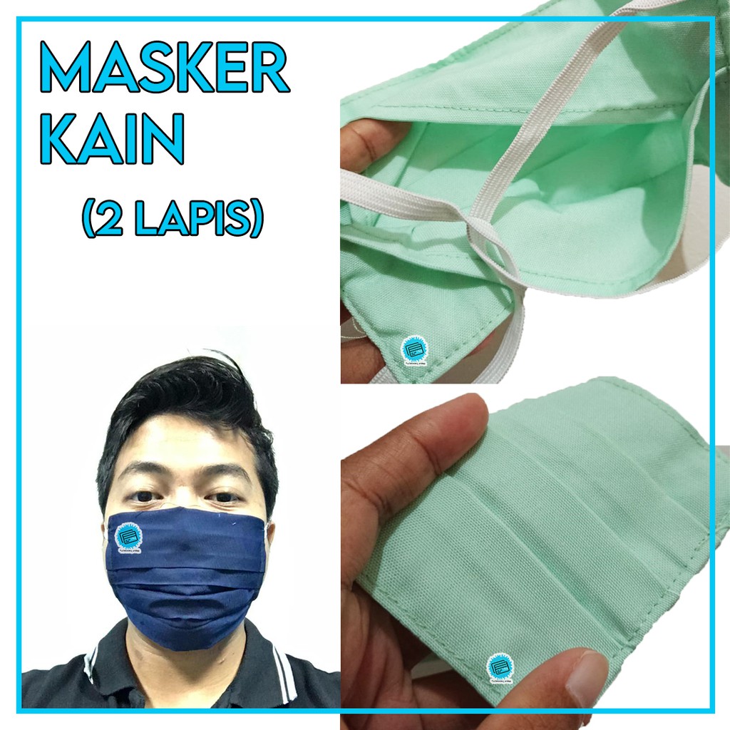 Masker Kain non Medis 2 lapis (bisa di isi kan tisu)