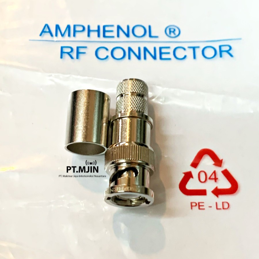 Konektor BNC male crimp Rg8 LMR400 Merk Amphenol High Quality