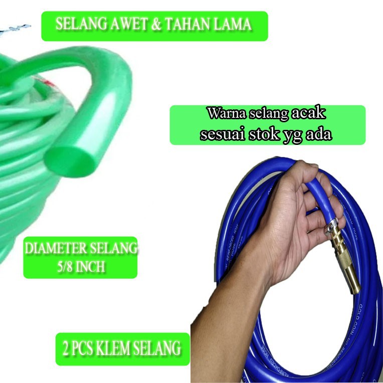 Paket Set Selang 5/8 Semprotan Air Lurus Kuningan / Semprotan Selang Air Lurus / Semprotan Air